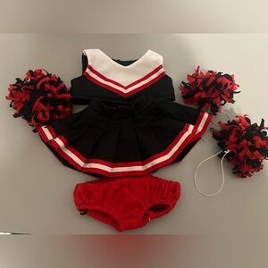 Build A Bear Red and Black Cheerleading outfit